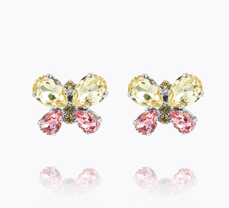 Caroline Svedbom - Butterfly Stud Earrings Jonquil Light Rose Rhodium