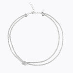 Caroline Svedbom - Gemma Knot Necklace Rhodium Rhodium