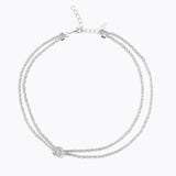 Caroline Svedbom - Gemma Knot Necklace Rhodium Rhodium