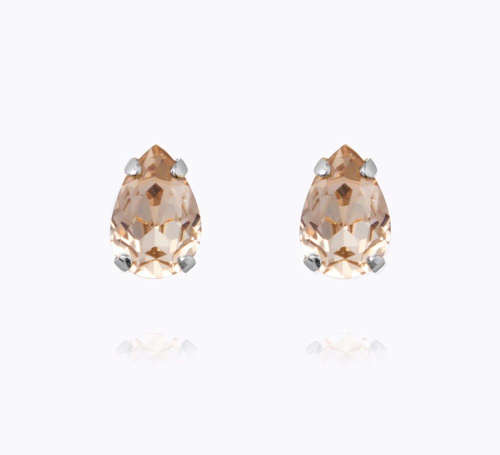 Caroline Svedbom - Petite Drop Stud Earrings Light Silk Rhodium