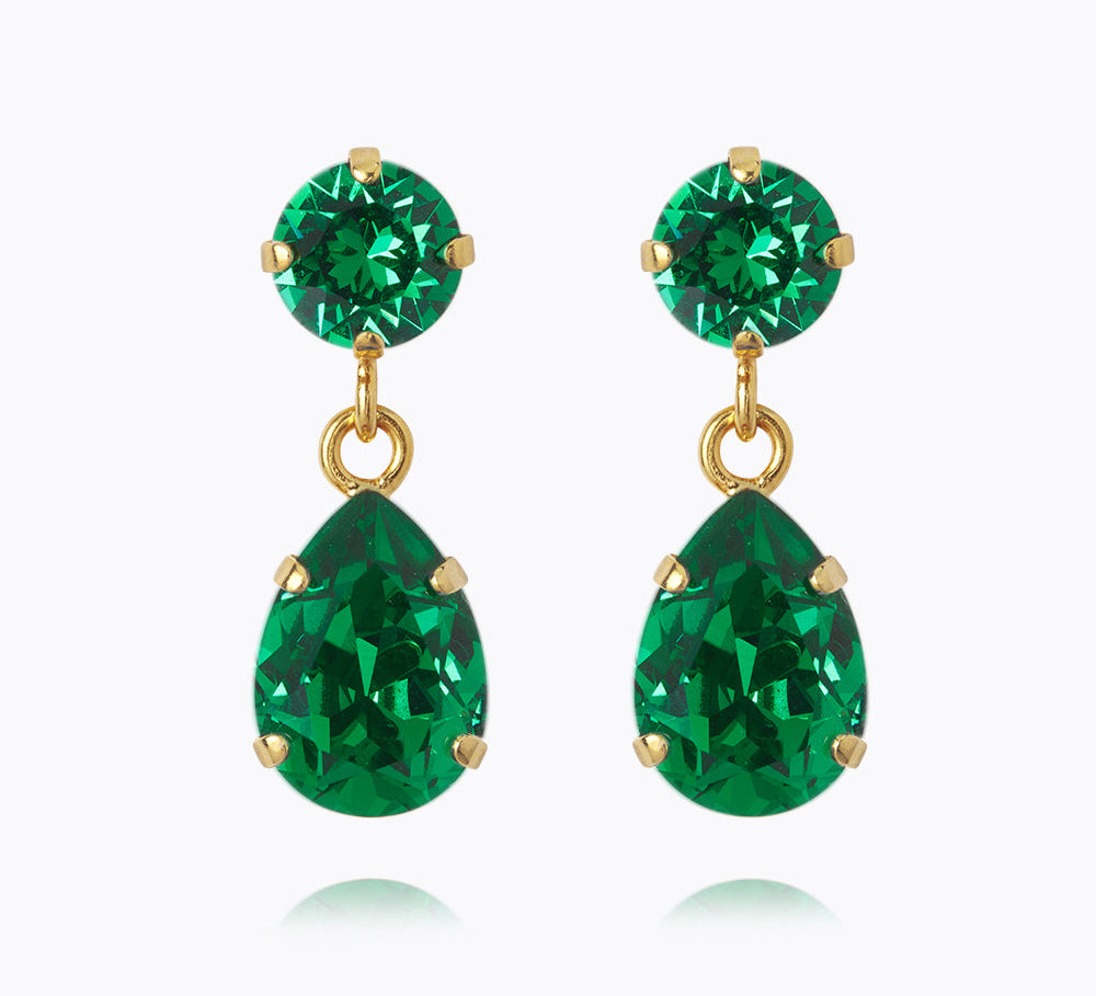 Caroline Svedbom - Mini Drop Earrings Majestic Green Gold