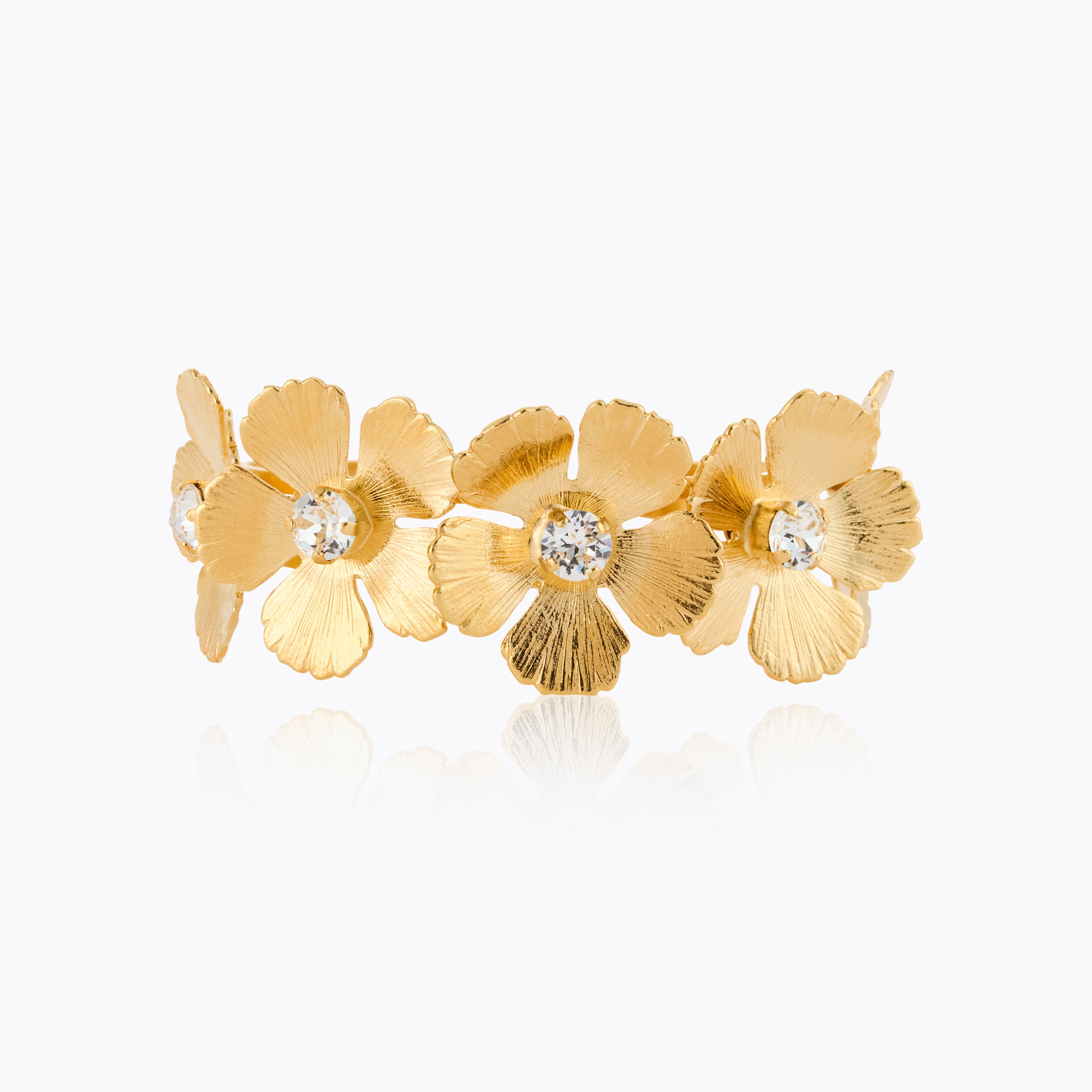 Caroline Svedbom - Mini Anemone Bangle Crystal Gold
