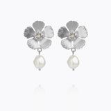 Caroline Svedbom - Mini Anemone Pearl Earrings Crystal Rhodium