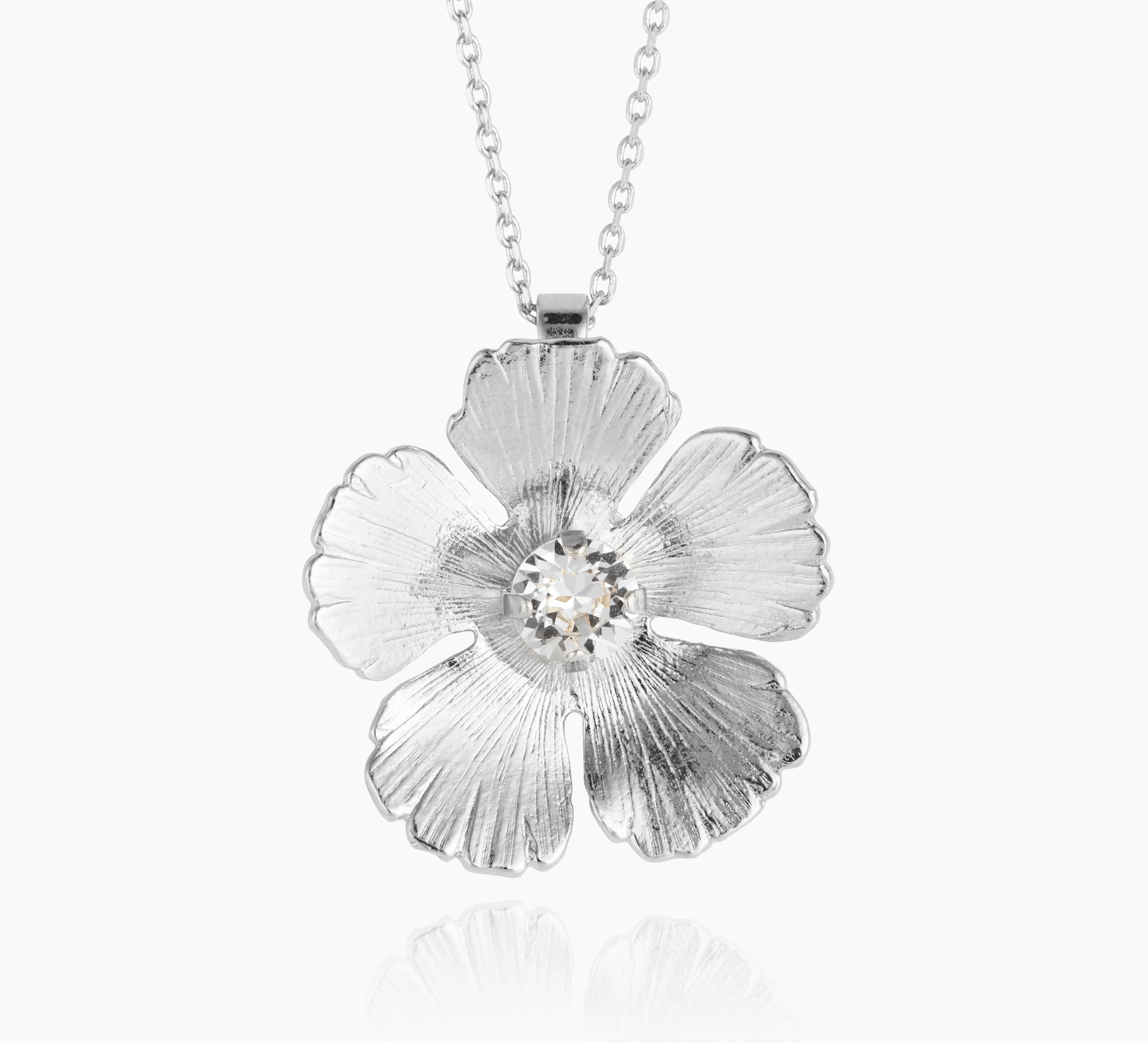 Caroline Svedbom - Mini Anemone Necklace Crystal Rhodium