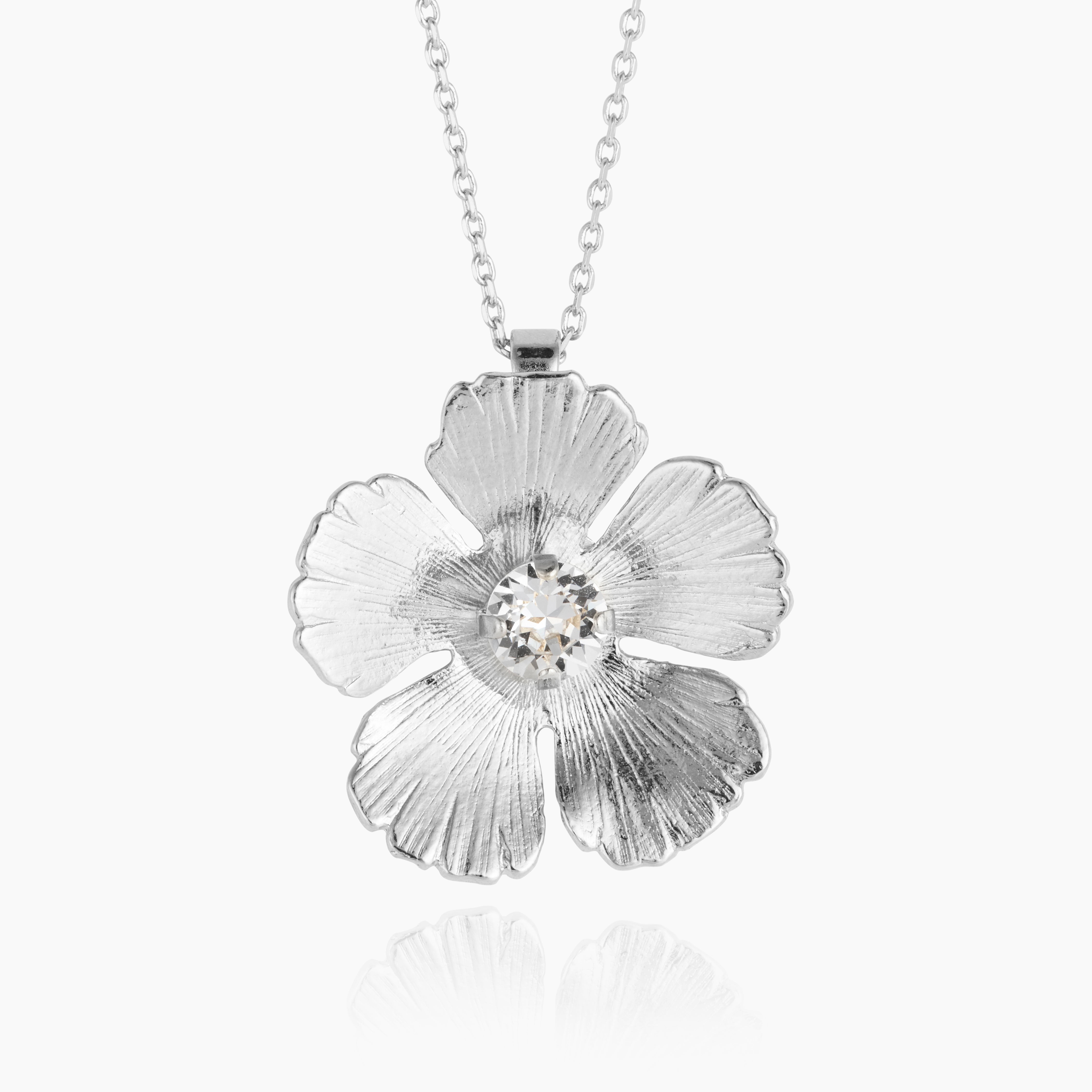 Caroline Svedbom - Mini Anemone Necklace Crystal Rhodium