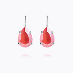Caroline Svedbom - Mini Drop Clasp Earrings Light Coral Rhodium