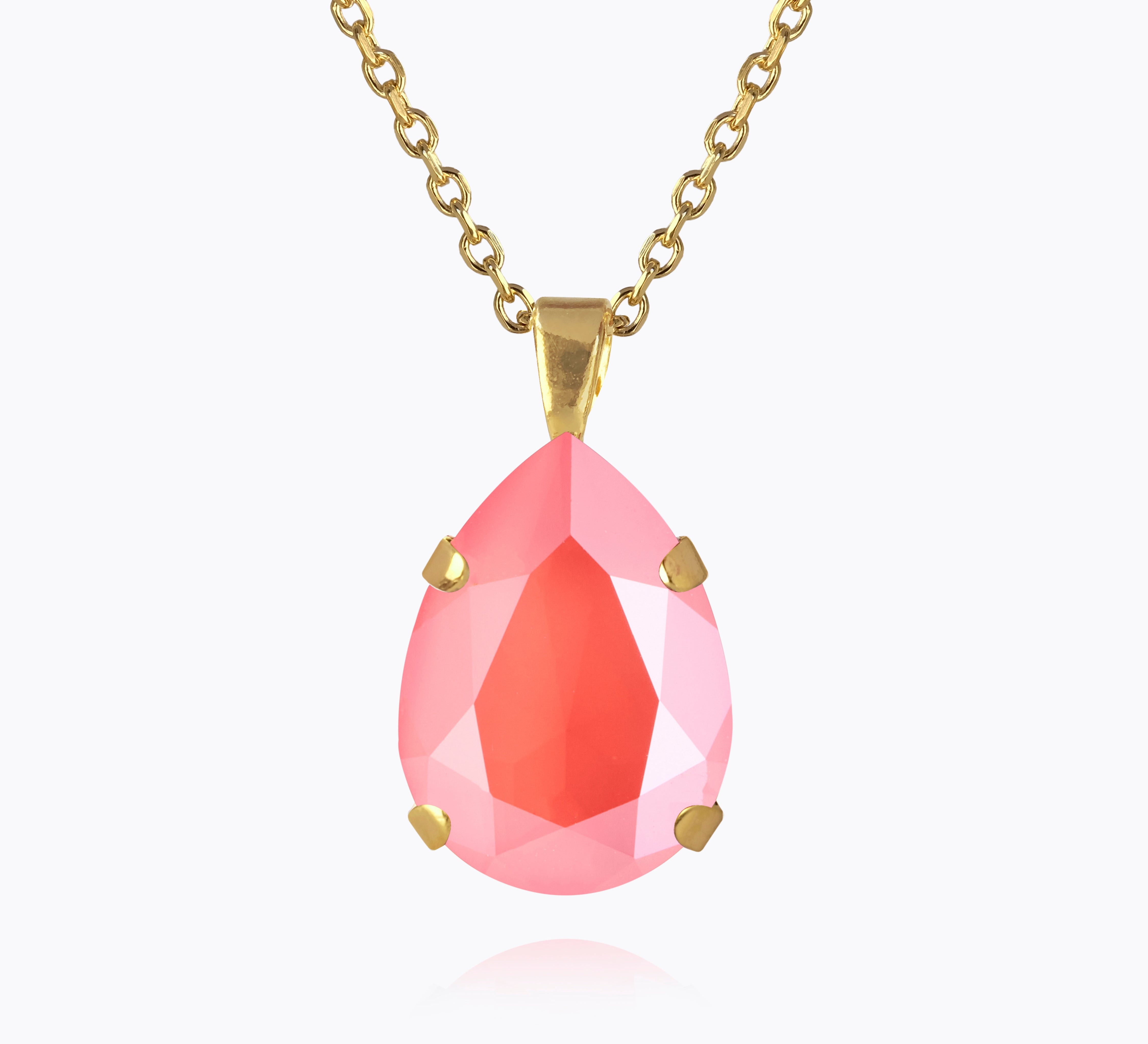 Caroline Svedbom - Mini Drop Necklace Light Coral Gold