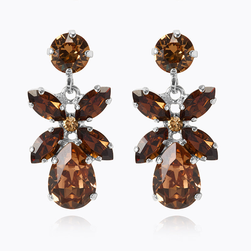 Caroline Svedbom - Mini Dione Earrings Rec Topaz Combo Rhodium