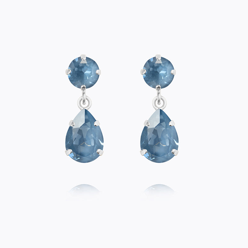 Caroline Svedbom - Mini Drop Earrings Denim Ignite Rhodium