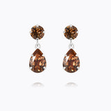 Caroline Svedbom - Mini Drop Earrings Rec Light Smoked Topaz Rhodium