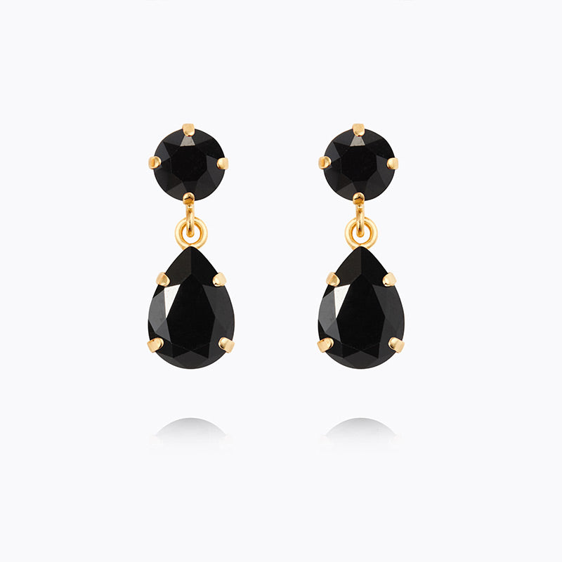 Caroline Svedbom - Mini Drop Earrings Jet Gold