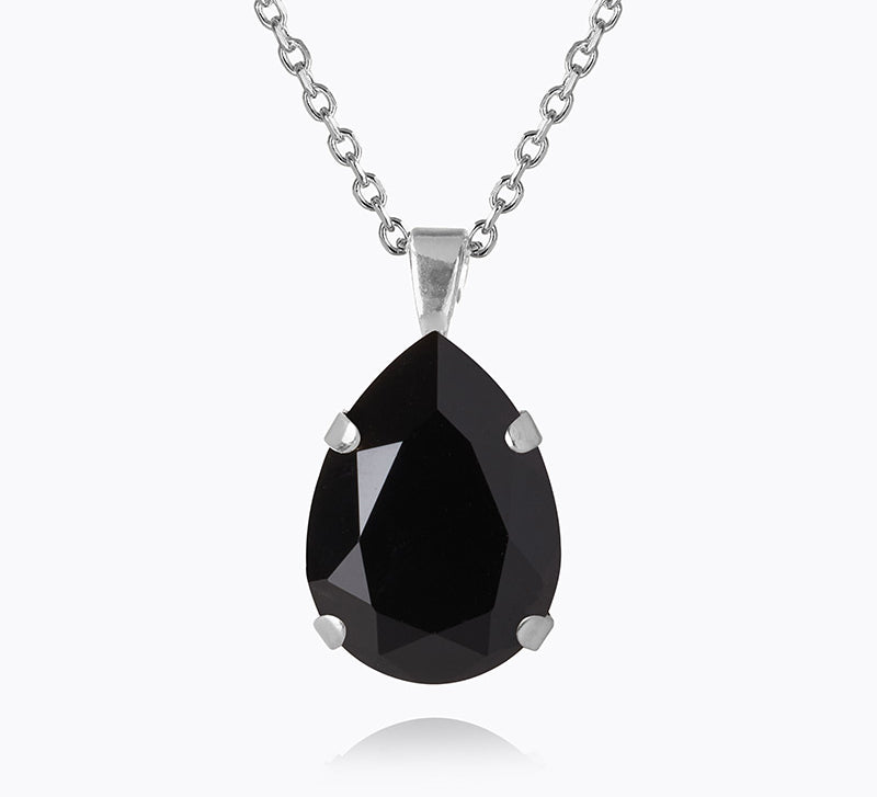 Caroline Svedbom - Mini Drop Necklace Jet Rhodium