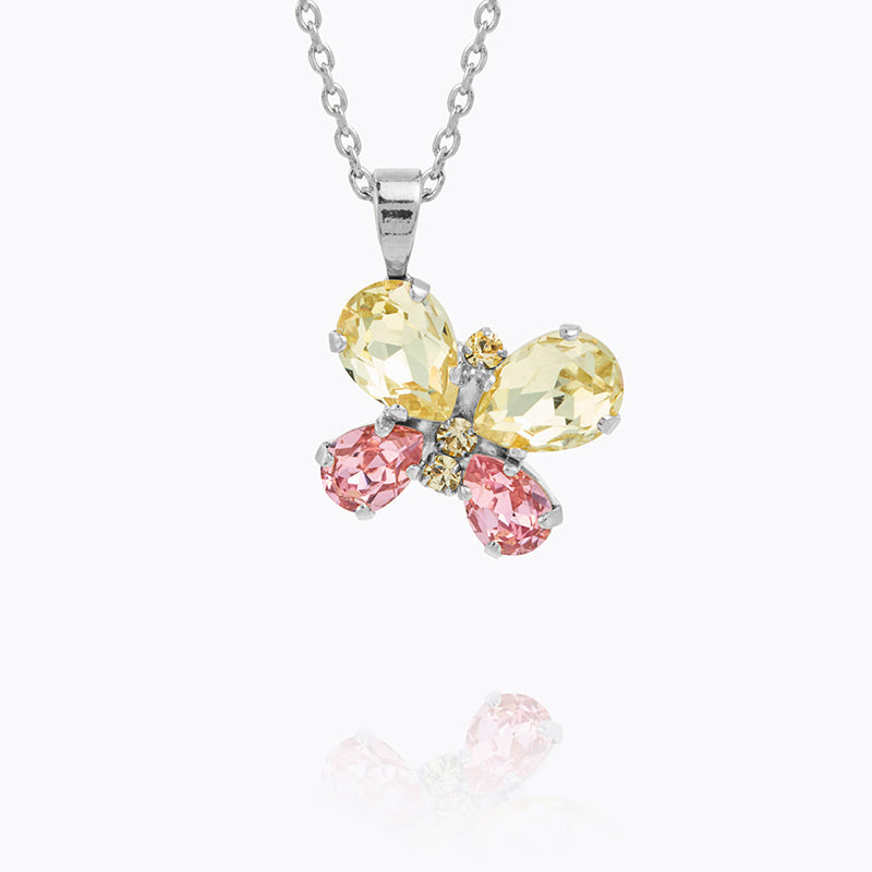 Caroline Svedbom - Butterfly Stud Necklace Jonquil Light Rose Rhodium