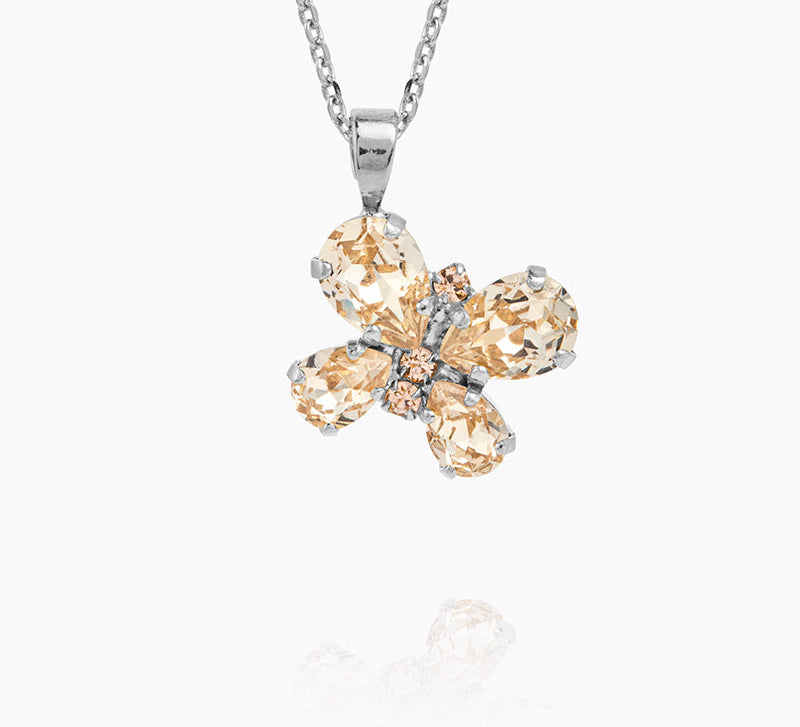 Caroline Svedbom - Butterfly Stud Necklace Silk Rhodium