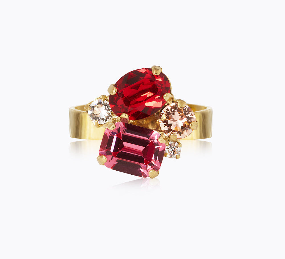 Caroline Svedbom - Petite Carolina Ring Scarlet Combo Gold