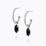Caroline Svedbom - Petite Navette Loops Jet Rhodium