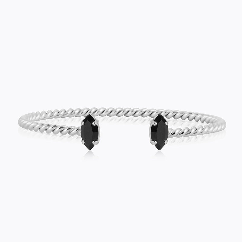 Caroline Svedbom - Petite Navette Bracelet Jet Rhodium