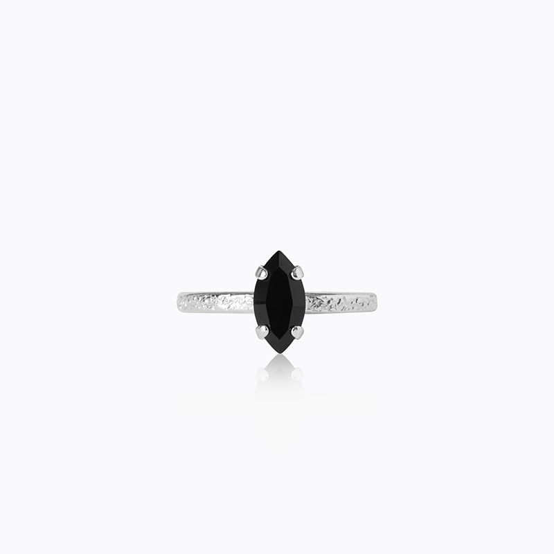 Caroline Svedbom - Petite Navette Ring Jet Rhodium