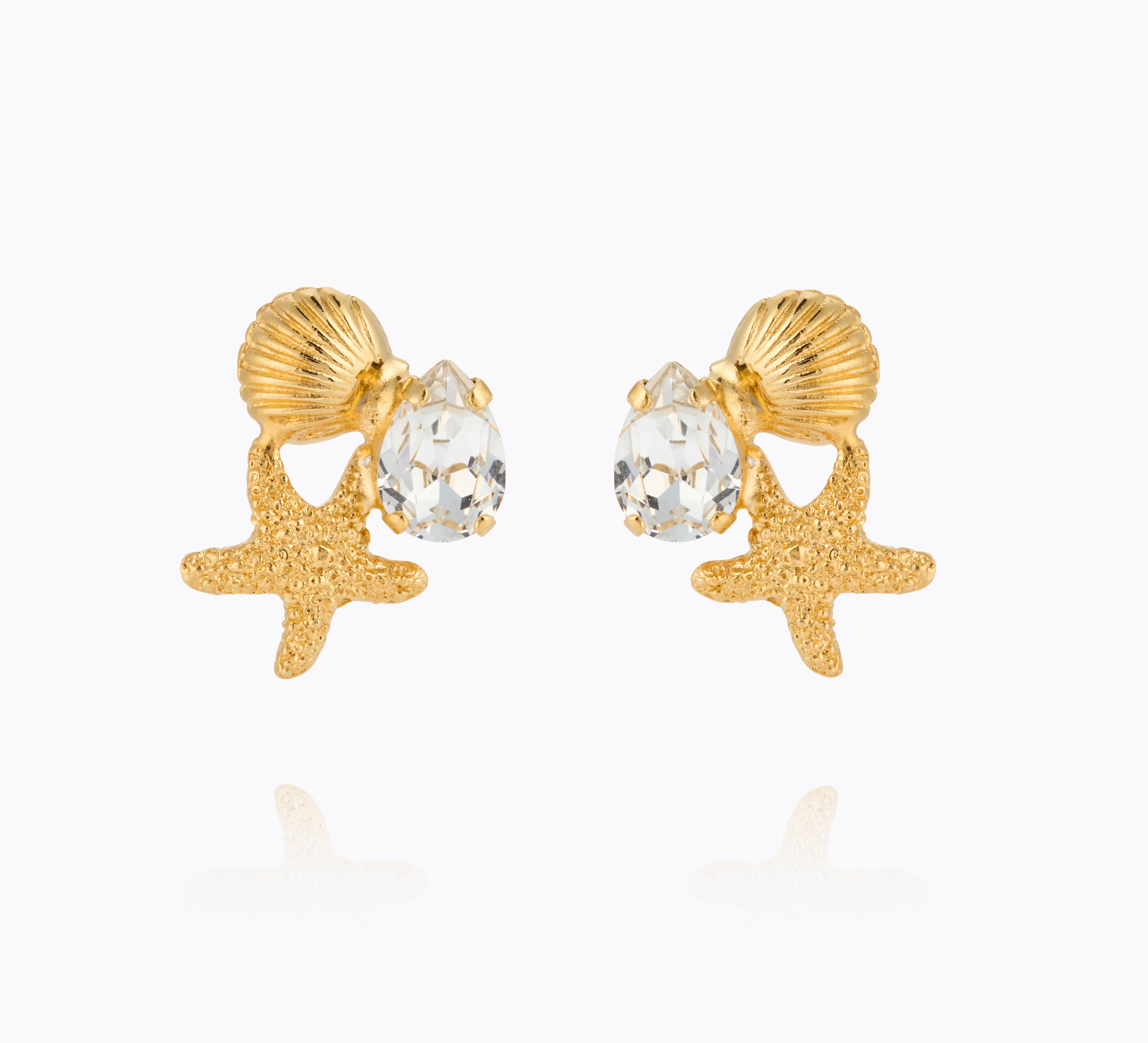 Caroline Svedbom - Seascape Earrings Crystal Gold