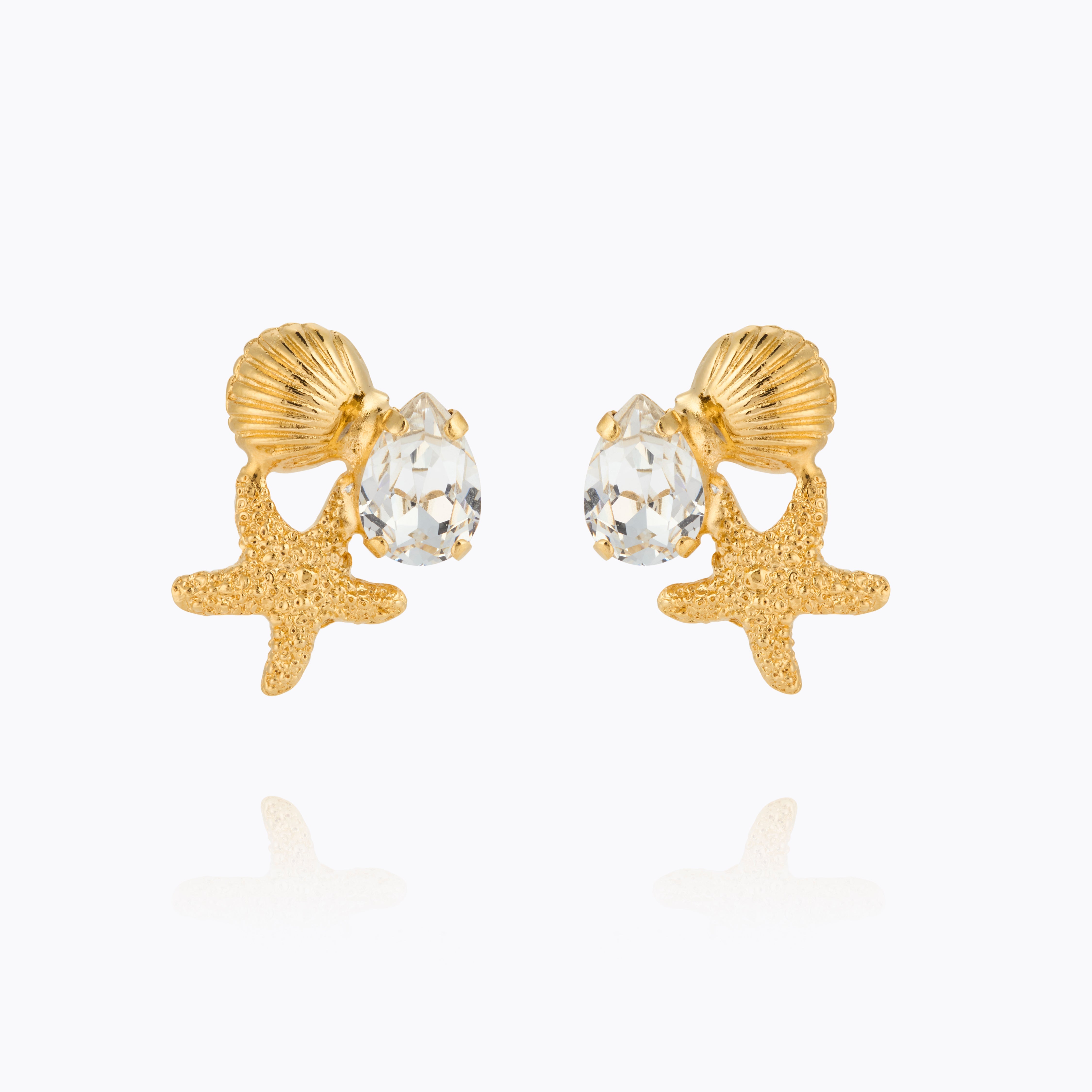 Caroline Svedbom - Seascape Earrings Crystal Gold