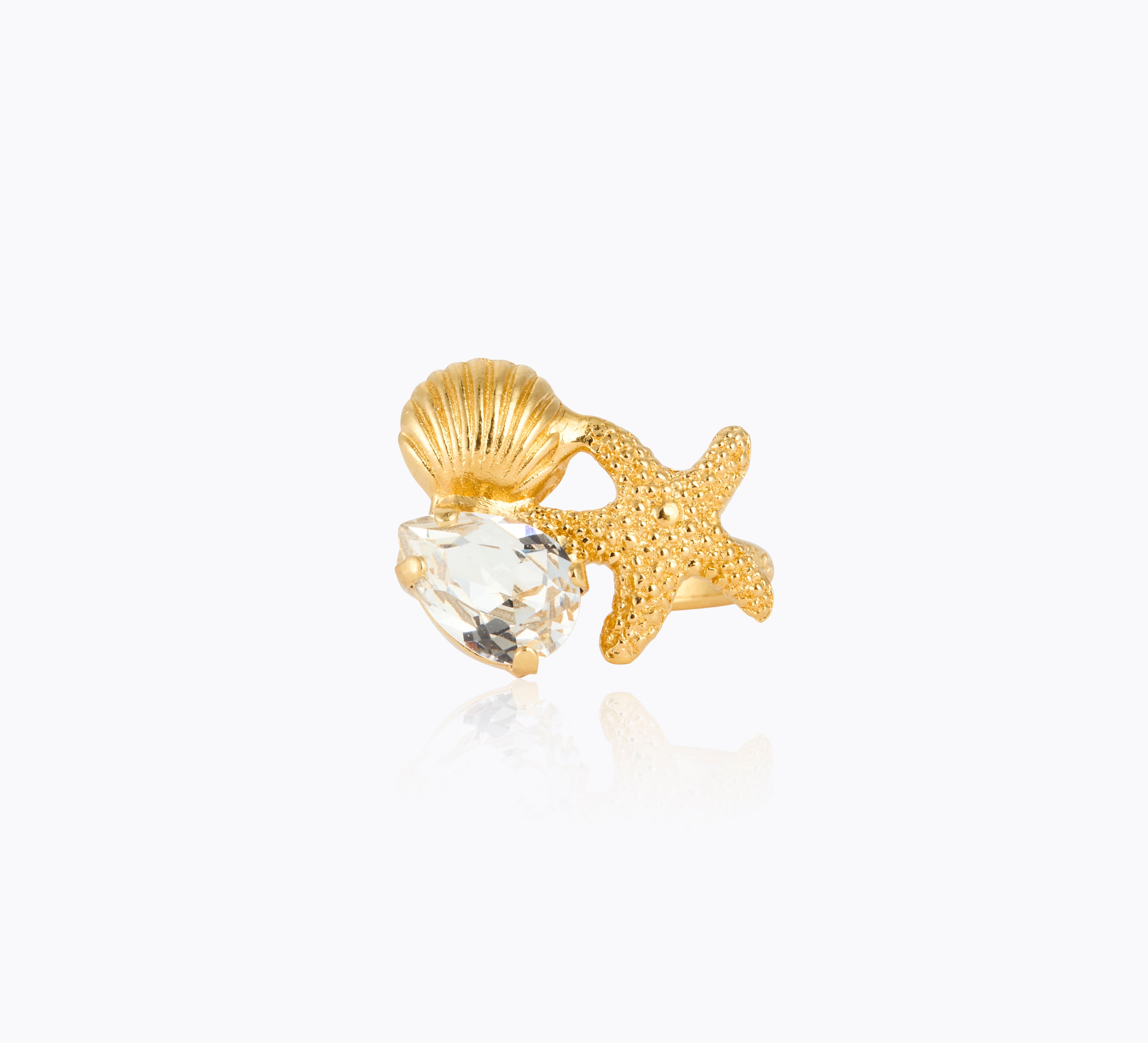 Caroline Svedbom - Seascape Ring Crystal Gold