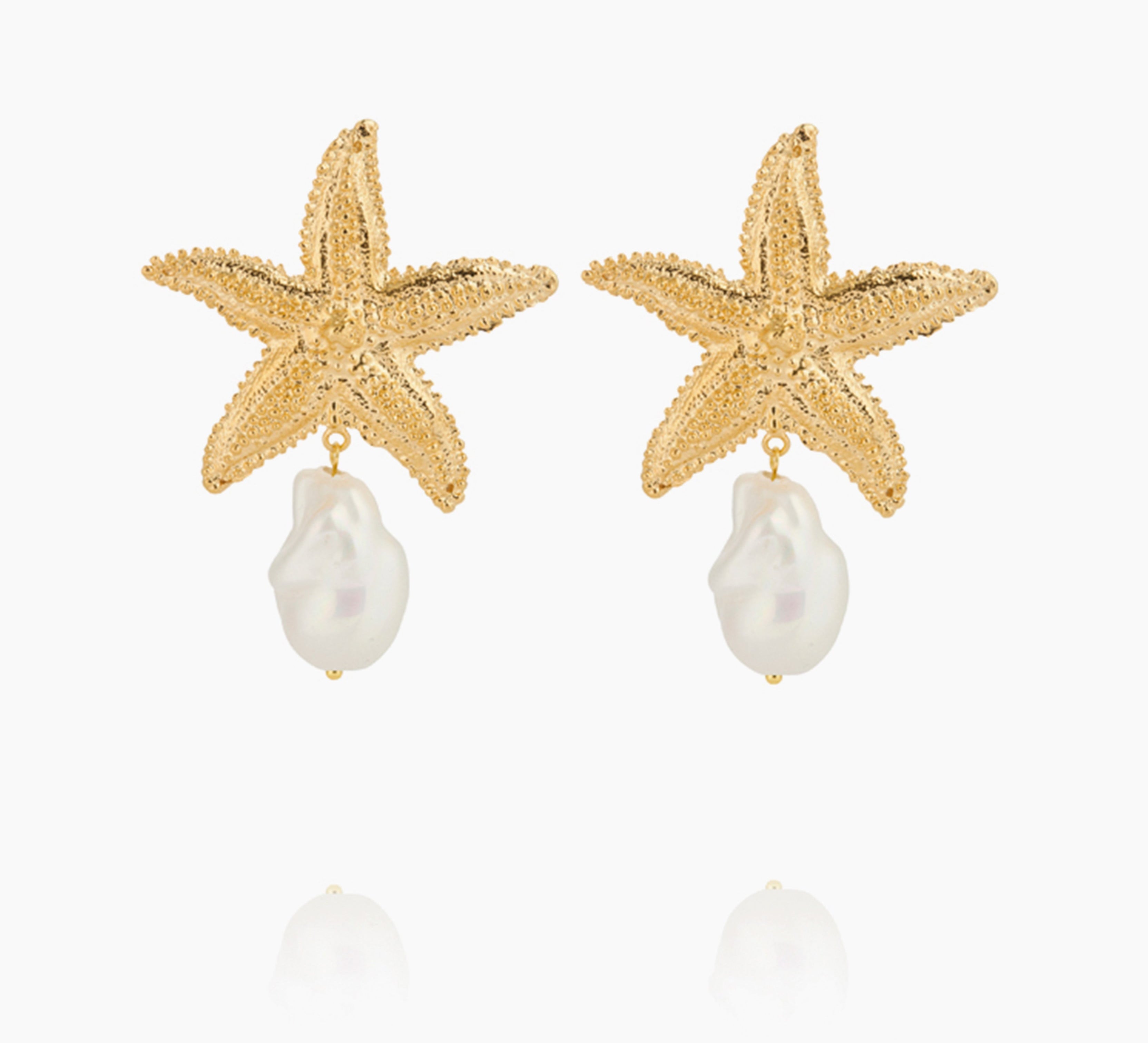 Caroline Svedbom - Sea Star Statementearrings Pearl Rhodium