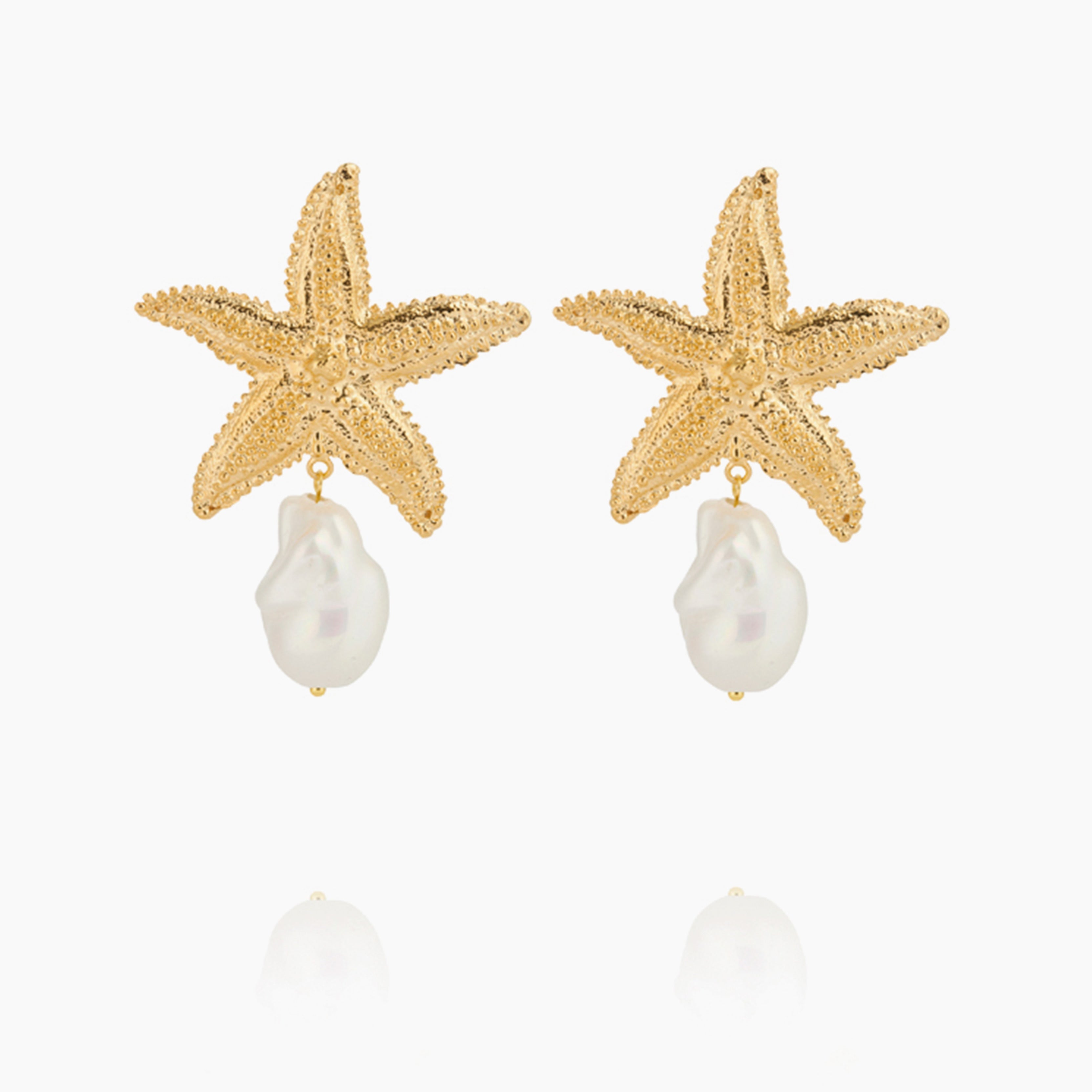 Caroline Svedbom - Sea Star Statementearrings Pearl Rhodium