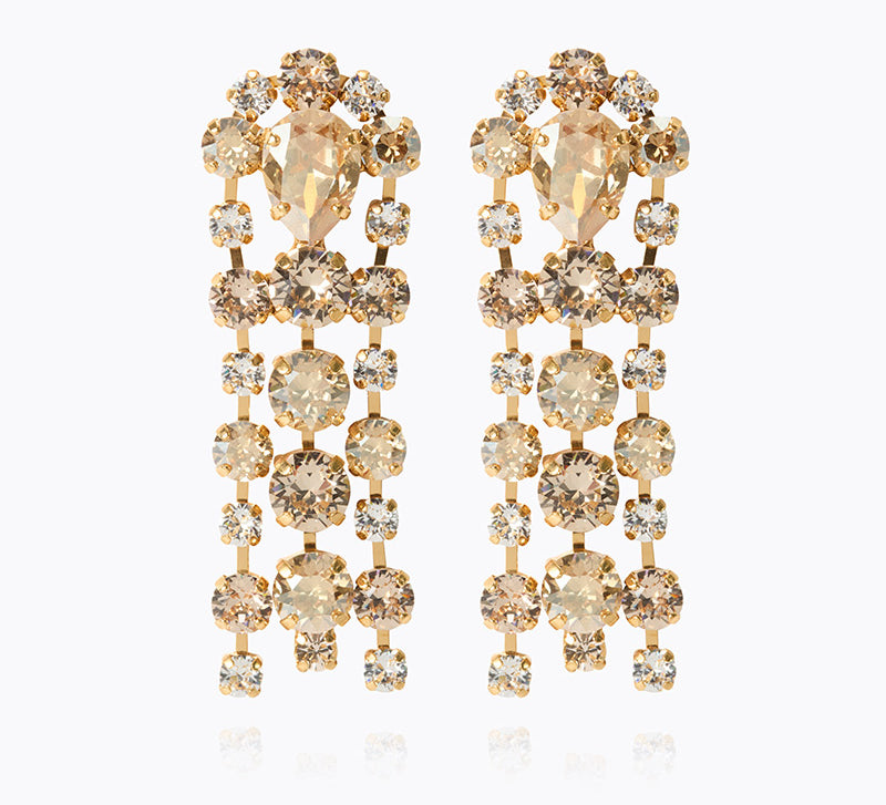 Caroline Svedbom - Soiree Earrings Crystal Golden Combo Gold