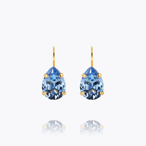Caroline Svedbom - Mini Drop Clasp Earrings Light Sapphire Gold