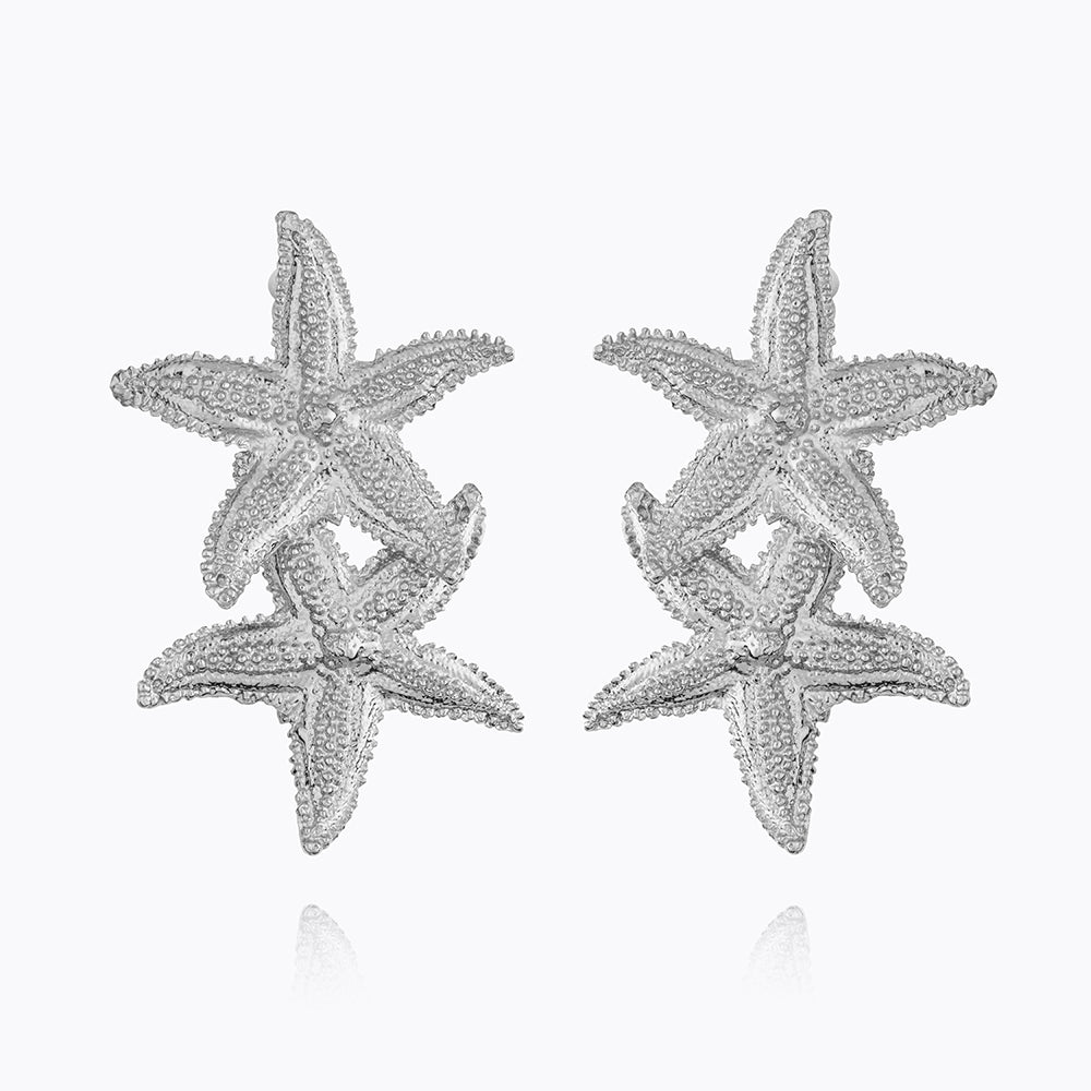 Caroline Svedbom - Grande Sea Star Earrings Rhodium