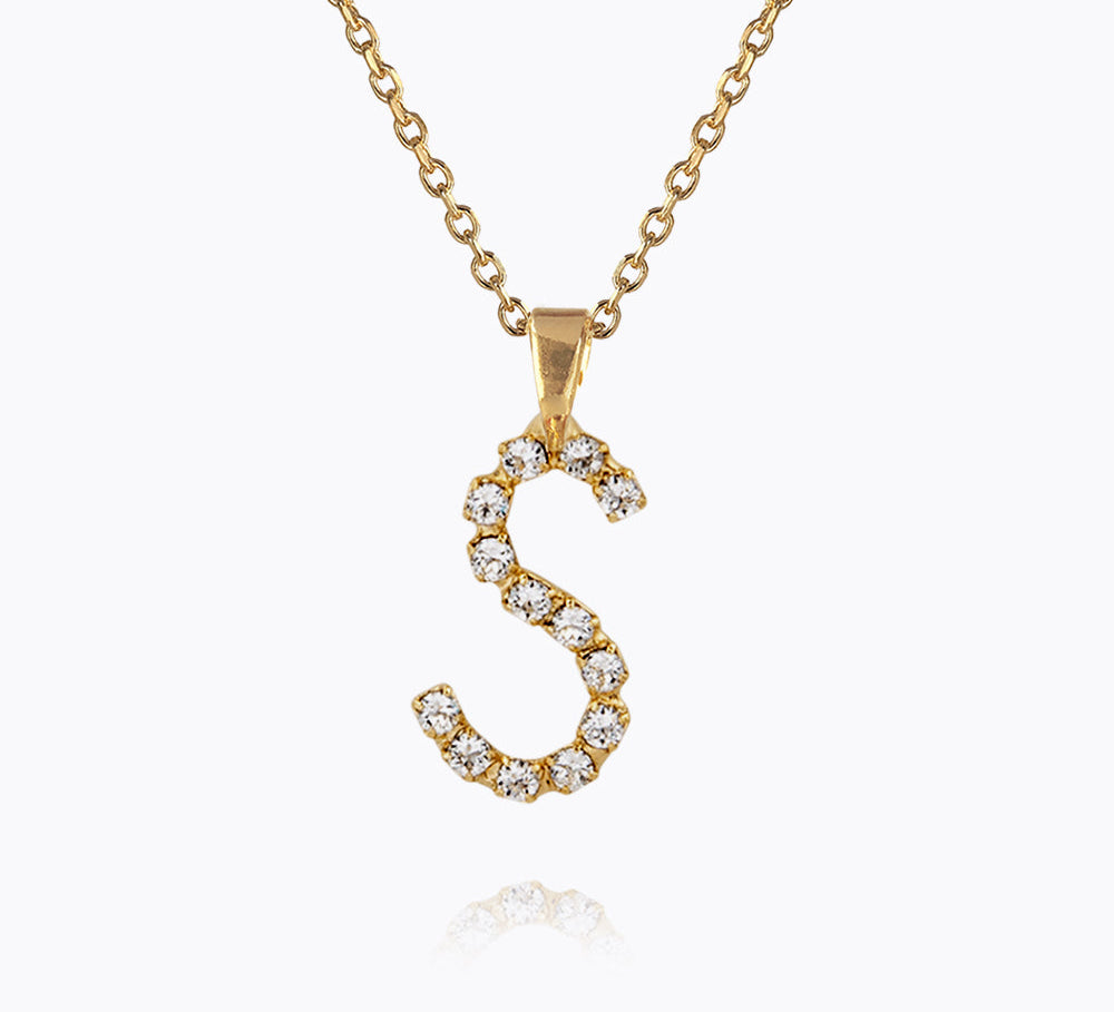 Caroline Svedbom - Mini Letter Necklace Letter S Gold