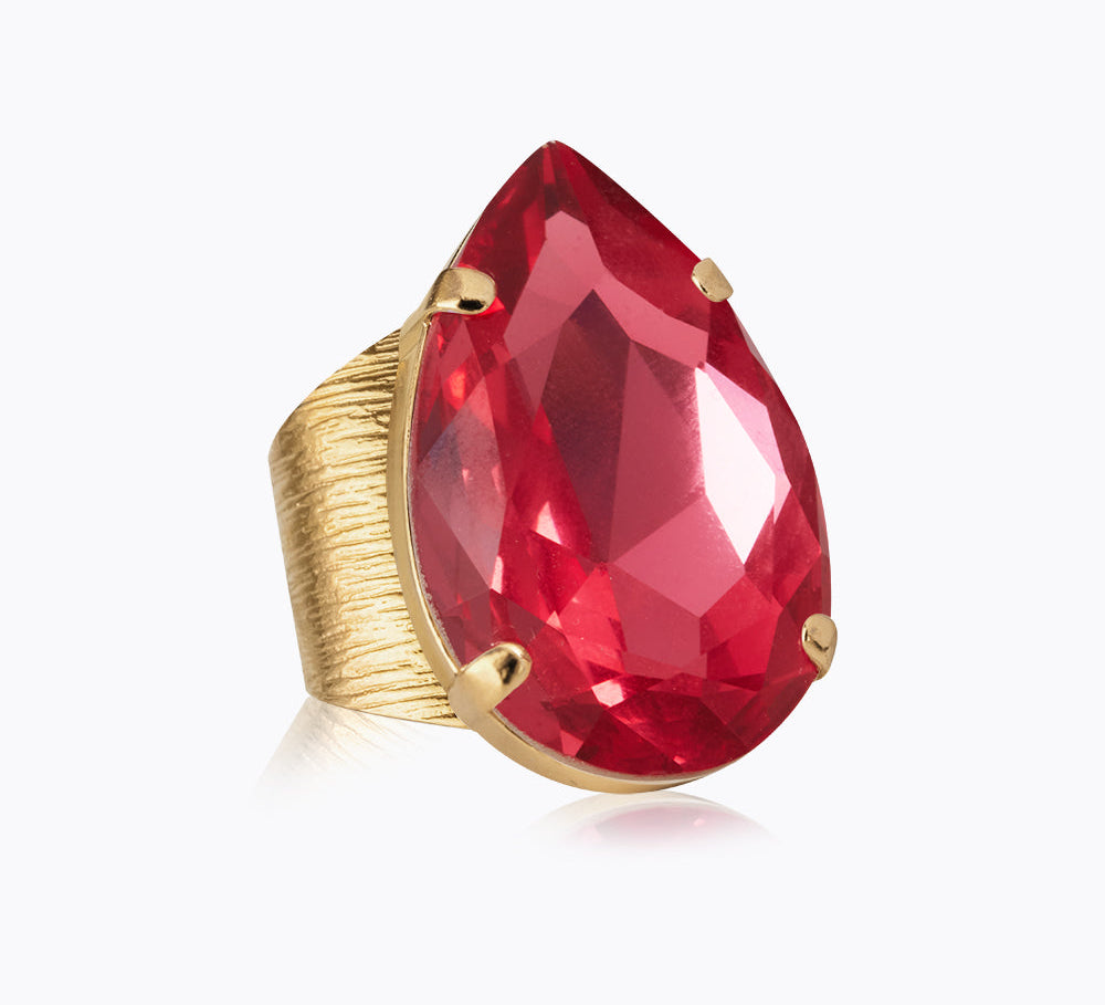 Caroline Svedbom - Perfect Drop Ring Mulberry Red Gold