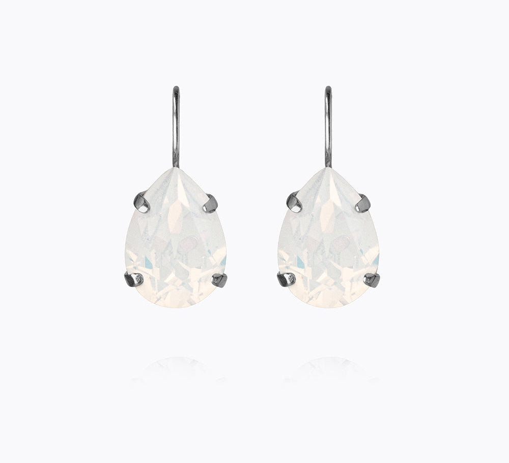 Caroline Svedbom - Mini Drop Clasp Earrings White Opal Rhodium