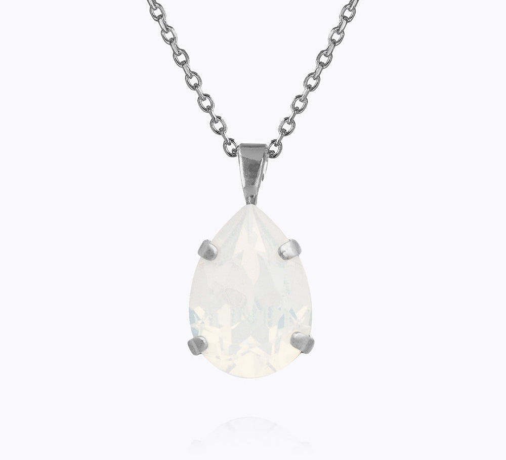 Caroline Svedbom - Mini Drop Necklace White Opal Rhodium