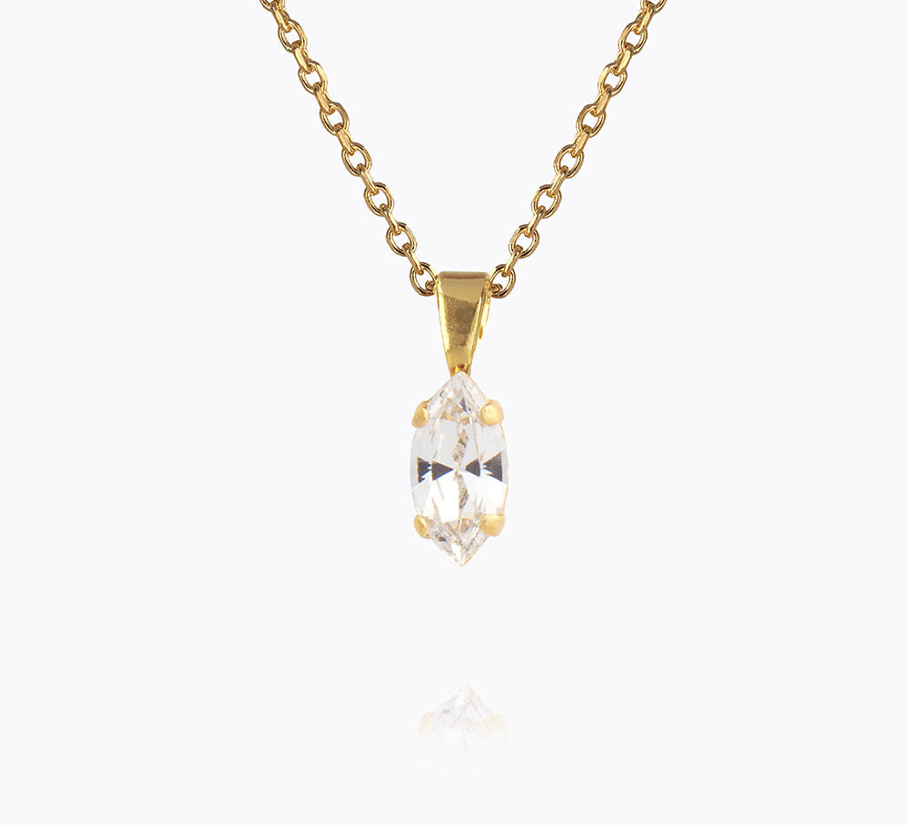 Caroline Svedbom - Petite Navette Necklace Crystal Gold