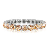 Rhodium plated stretch bracelet with swarovski crystals