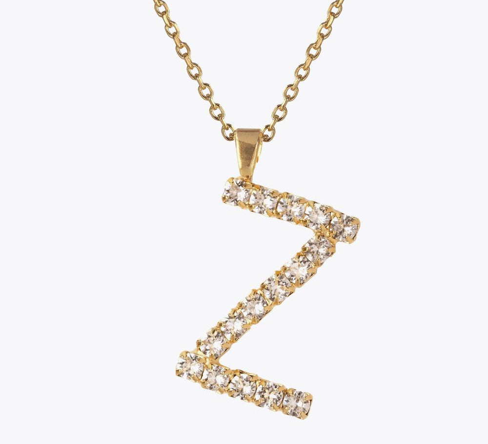 Caroline Svedbom - Letter Necklace Crystal Gold 70 Letter Z Cm
