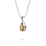 handmade rhodium plated petite necklace with swarovski crystals